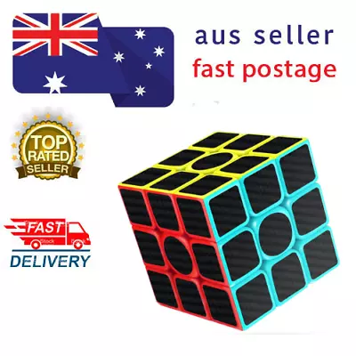 3x3x3 CARBON FIBER STICKER MAGIC CUBE PUZZLE 3x3 Rubiks Cube Kid Educational Toy • $20