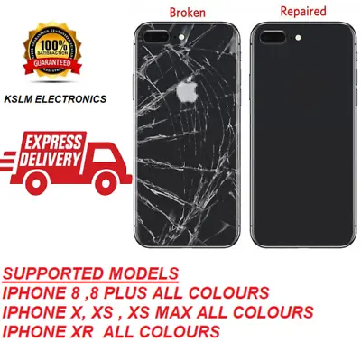 IPhone 8 & 8 Plus X  XS XS MAX AND XR Back Glass Repair Replacement Service UK • £42.50