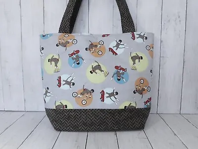 £23.48 • Buy NEW Handmade Large Sock Monkey Tote Bag With Pockets