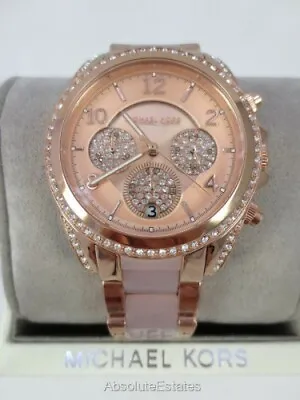 NEW Michael Kors Blair Chronograph Rose Gold & Pink Ladies Watch MK6763 NIB NWT • $127.49