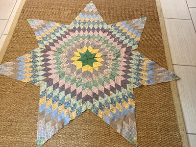 $94.99 • Buy VTG Lone Star Partial Quilt Top Hand Sewn Depression Era Feed Sack Print Fabric