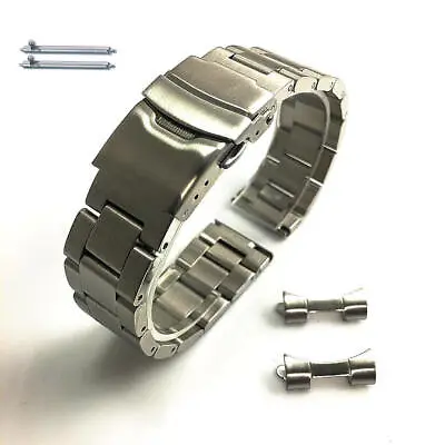 Metal Steel Brushed Curved End Replacement Watch Band Double Locking Clasp #7006 • $17.95