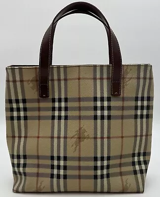 Burberry Vintage Nova Check Small Tote From Italy • $0.99