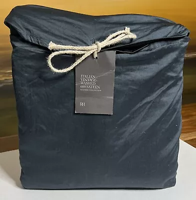 Restoration Hardware Italian Vintage-Washed 600 Sateen Duvet King Twilight $519 • $349.99