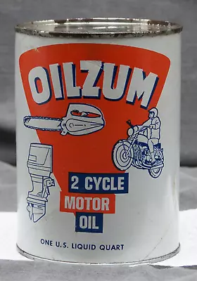 Vintage Oilzum 2 Cycle Motor Oil Quart Full Can Motorcycle Outboard Chainsaw #3 • $19.99