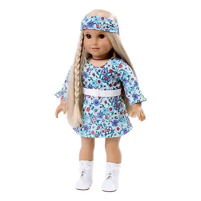 Julie Blue Paisley Mini Dress 18  Doll Clothes For American Girl Dolls • $13.99