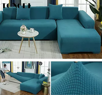 Lustrous Elastic Sofa Cover All-Inclusive Velvet Luxury Slipcover For LivingRoom • $85.16