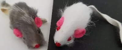 Kitten Cat Kitty Real Fur Toy Mice 1/Pk Select: White Or Gray • $2.99