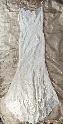 NWOT Size XS LULU'S  White Lace Cowl Neck Mermaid Maxi Bridal Dress • $30