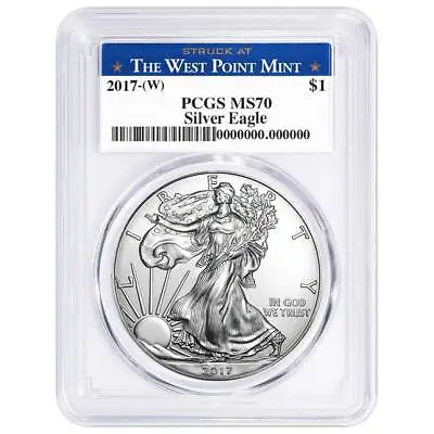 2017 (W) $1 American Silver Eagle PCGS MS70 West Point Label • $56.91