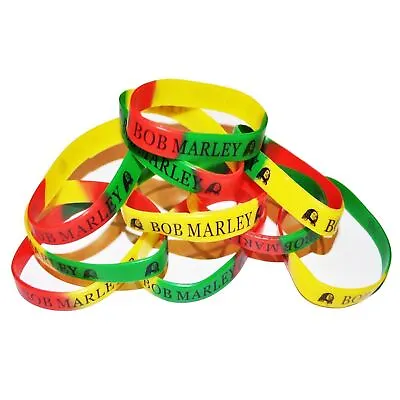 Bob Marley Rasta Reggae Music Silicone Wristbands Wholesale • £3.45