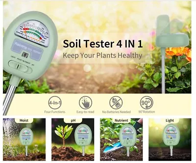 4 In 1 PH Tester Soil Water Moisture Light Test Meter Garden Farm Plant Seeding • $29.99