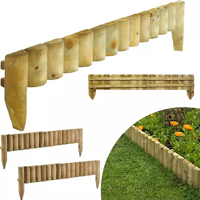 Garden Wooden Edge Log Fence Border Flowerbed Fixed Lawn Edging Picket Fence 1M • £12.49