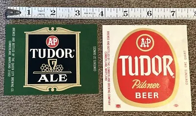 Vintage Tudor Beer Bottle Label Lot Of 2 Different Cumberland Maryland • $3.99