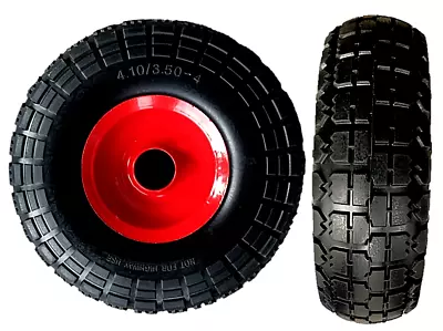 10  Metal Puncture Proof Sack Truck Trolley Cart Wheel 4.10/3.50 - 4 Solid Tyre  • £12.95