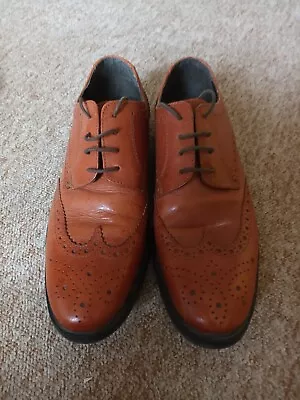  Glenn Brogue Comfort Fit Leather Tan Shoes Size UK 7 • £10