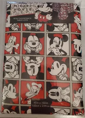 Disney Mickey Mouse Peva Flannel Back Tablecloth 60  X 102  • $25