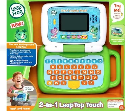 Leap Frog 2-in-1 Leaptop Touch Laptop. Green In Colour Fully Working Used. • £28.99