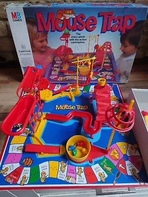 MB Games Mouse Trap Board Game Vintage 1986 Incomplete Set In Box • £11