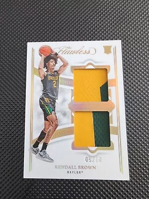 2022-23 Flawless Collegiate Kendall Brown Dual Patch Rookie RC #05/10 Baylor • $35