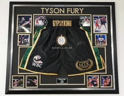 Framed Tyson Fury SIGNED SHORTS TRUNKS Autographed Display ** AFTAL DEALER • $491.12