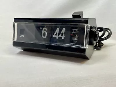 Vintage Black Copal 227 Flip Clock Alarm With Light | Japan | Tested Works • $109.49