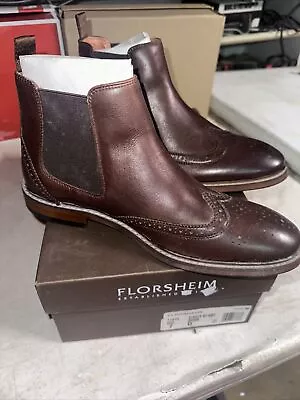 Florsheim Mens Dark Brown Leather Chelsea Chukka Boots - 7d 11835 • $29.99