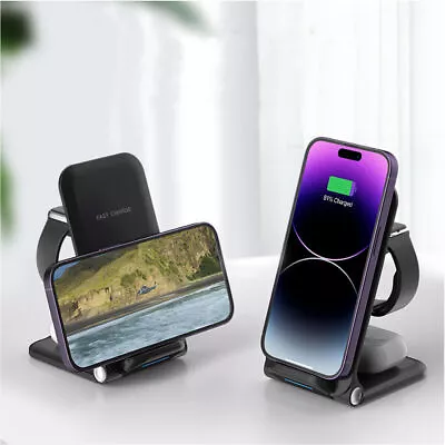$37.99 • Buy Wireless Charger Dock Charging Station 3 In 1 For Apple Watch IPhone 13 12 11 XS