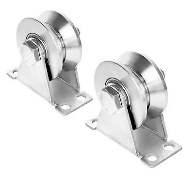 $25.53 • Buy 2 Pack 2 Inch V Groove Wheel Pulley, 304 Stainless Steel Silent Pulley Block, He