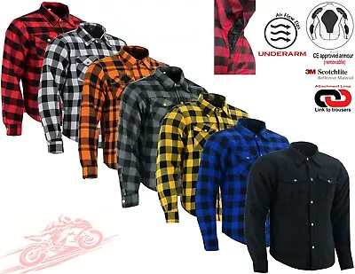 Mens Lumberjack Reinforced Armour Protection Motorbike / Motorcycle Check Shirt • $49.31