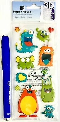 Puffy Monsters -  Scrapbooking Card Stickers (NEW) Paper House • $2.79