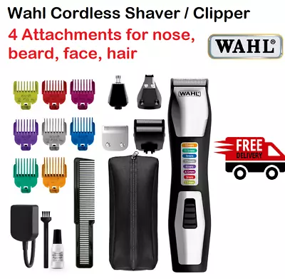 WAHL Beard Clipper Trimmer Mens Shaver With Attachments Cordless Rechargeable • $108.90