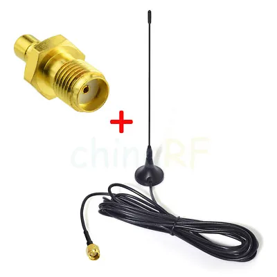 DAB Aerial Antenna SMA Magnetic Base Mount 4m Cable For Car Radios + SMB Adapter • £9.48