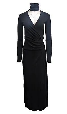 VERSUS VERSACE Black Long Sleeve Maxi Dress Size US 4/ IT 40 NWD • $146.60