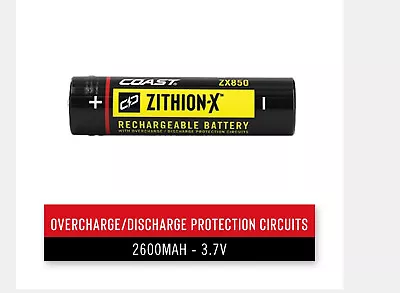 COAST ZX850 Rechargeable Battery - Brand New - 2600mah. USB-C Port For Recharge • $18.99