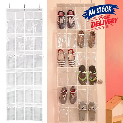 $15.99 • Buy 24 Pockets Storage Rack Hanger Tidy Closet Holder Over Door Hanging Bag Box Shoe