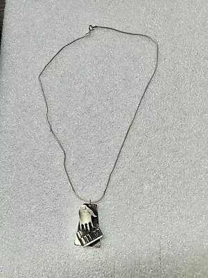 .925 Hand Playing Piano Pendant On .925 Italy Chain Necklace  • $26.99