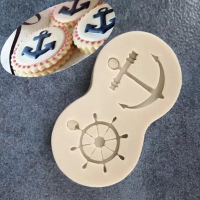 £3.99 • Buy Ship Wheel And Anchor Silicone Mould For Sugar Craft, Fondant, Cake Decorating 