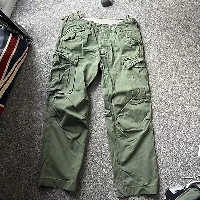 Mens Green Cargo Trousers W34 L30 • £15