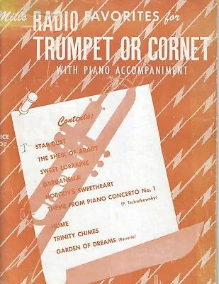 Vtg Sheet Music 1929 Mills Radio Favorites Trumpet Cornet Piano Accompaniment • $7.16