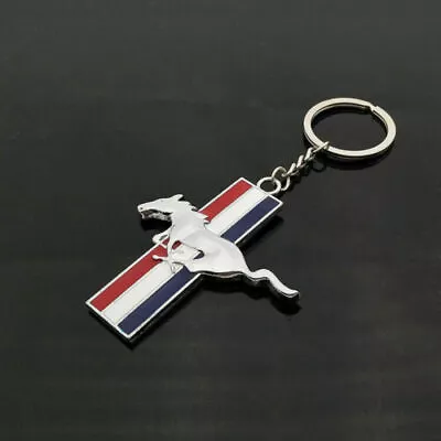 Mustang Chrome Pony Horse Key Chain Fob Ring Keychain GT500 Cobra Roush Saleen • $9.25