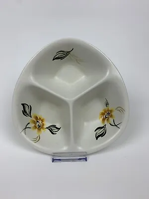 Vintage E Radford Pottery England Dipping Dish Yellow Flowers Design Signed Hand • £14.99