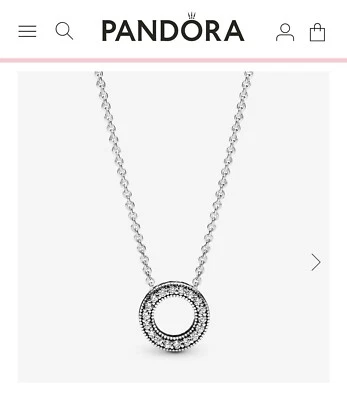 $40 • Buy Pandora Logo Pavé Circle Collier Necklace