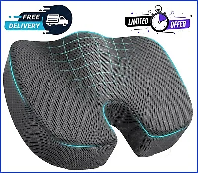 Memory Foam Seat Cushion: Sciatica & Hip Pain Relief - Ergonomic Design • $35.49