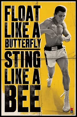 MUHAMMAD ALI FLOAT LIKE A BUTTERFLY 24x36 Poster LISTON BOXING ICON CASSIUS CLAY • $13.99