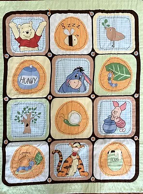 Disney Baby Blanket Winnie The Pooh & Friends Quilt Nature W/ Birds Bees & Bugs • $24.99