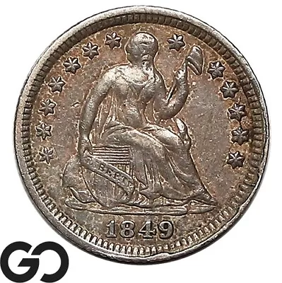 1849 Seated Liberty Half Dime Choice XF++/AU Early Type Piece • $51.75