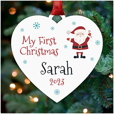 Baby's 1st First Christmas Tree Bauble Ornament PERSONALISED My First Christmas • £6.99