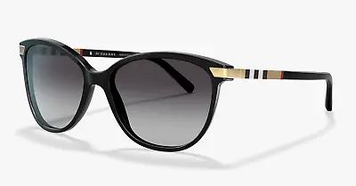 Womens Burberry Sunglasses Be4216 Black/Grey Shaded Sunnies • $280.96