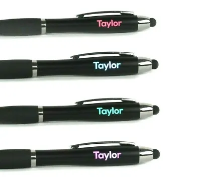 PERSONALISED - LIGHT UP  Ballpoint Pen With Touch Screen Stylus Any Name Or Text • £3.99